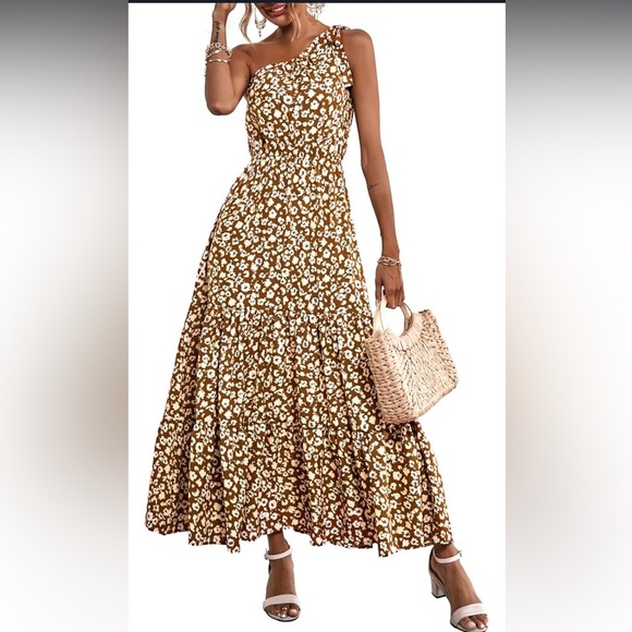 PRETTY GARDEN Women’s Floral Summer One-Shoulder Sleeveless knot - Picture 1 of 10